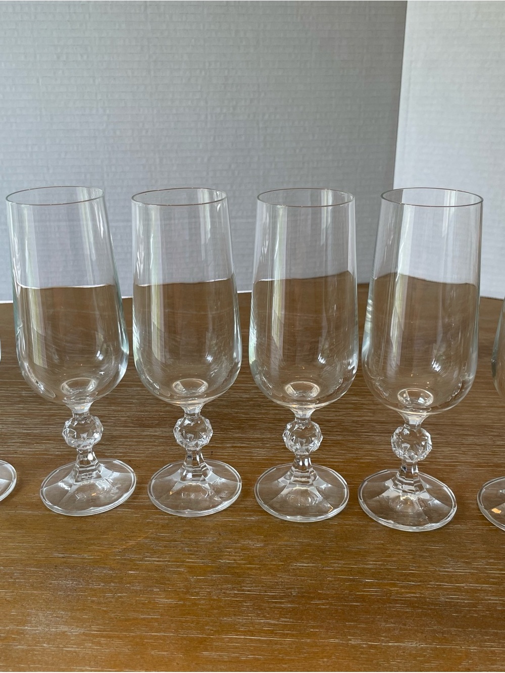 Bohemia crystal champagne flutes (7)